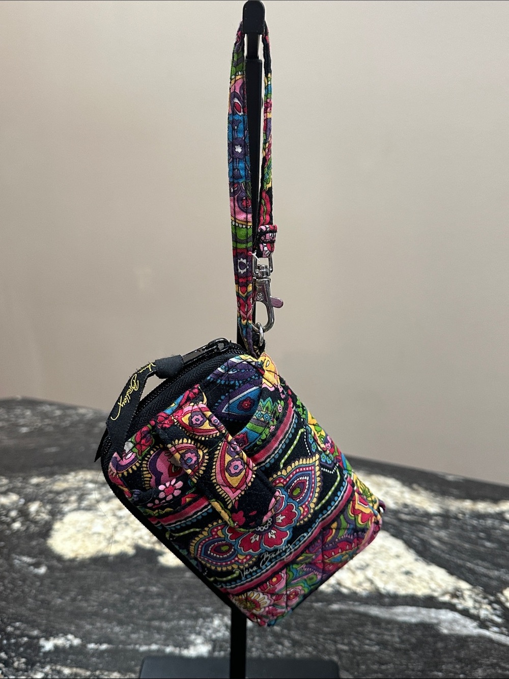 Vera Bradley Black Multicolor Floral Quilted Tote with Matching Wallet - Picture 11 of 14